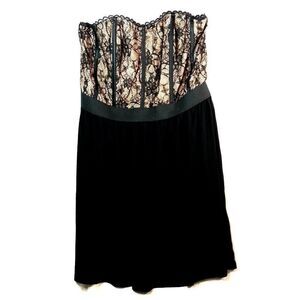 𝅺elle Black Strapless Corset Dress Size 10 Whimsigoth Gothcore